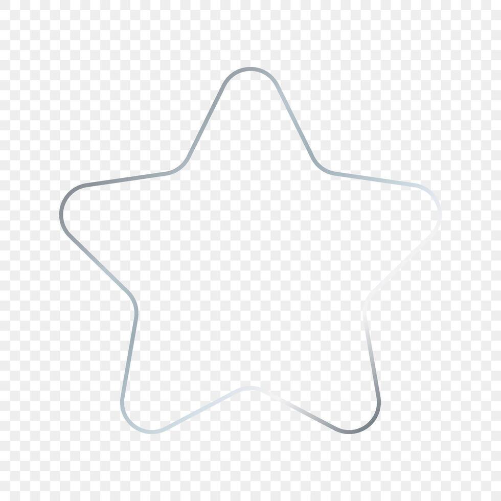 Silver glowing rounded star shape frame vector