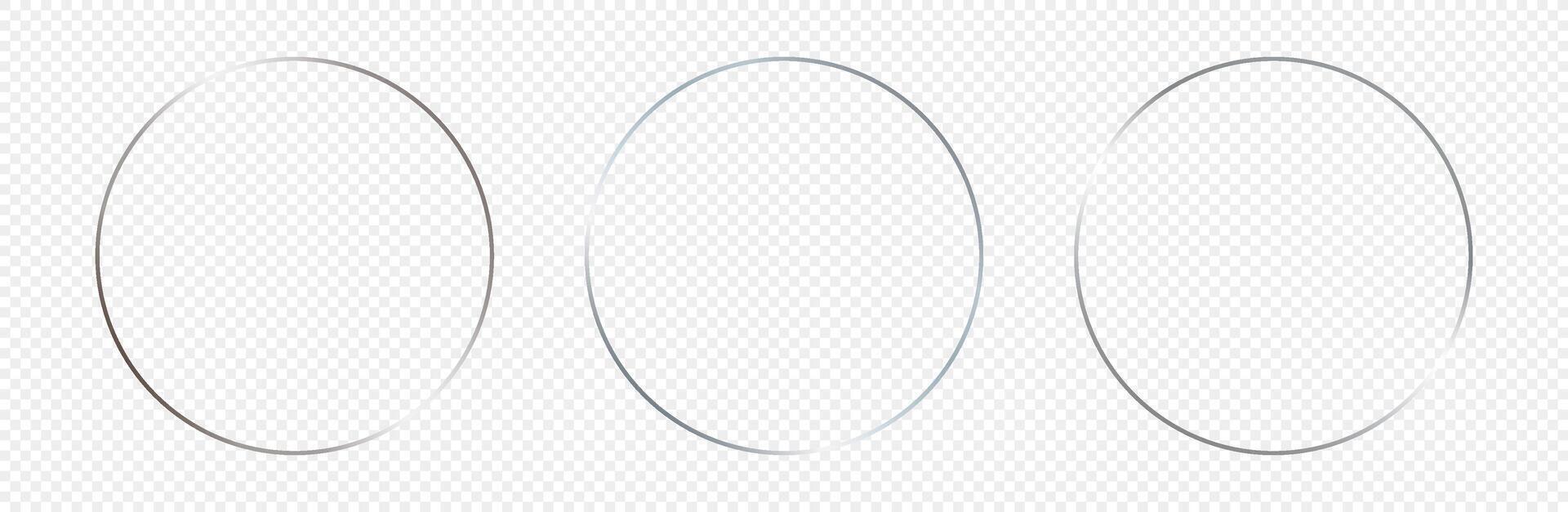 Silver glowing circle frame vector
