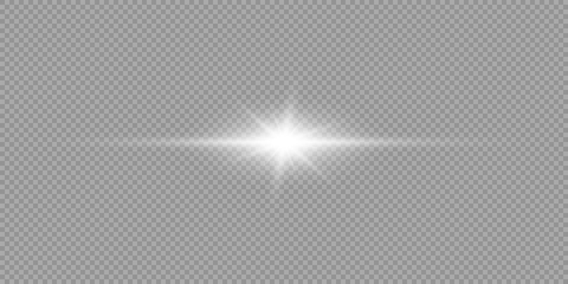 White horizontal light effect of lens flares vector