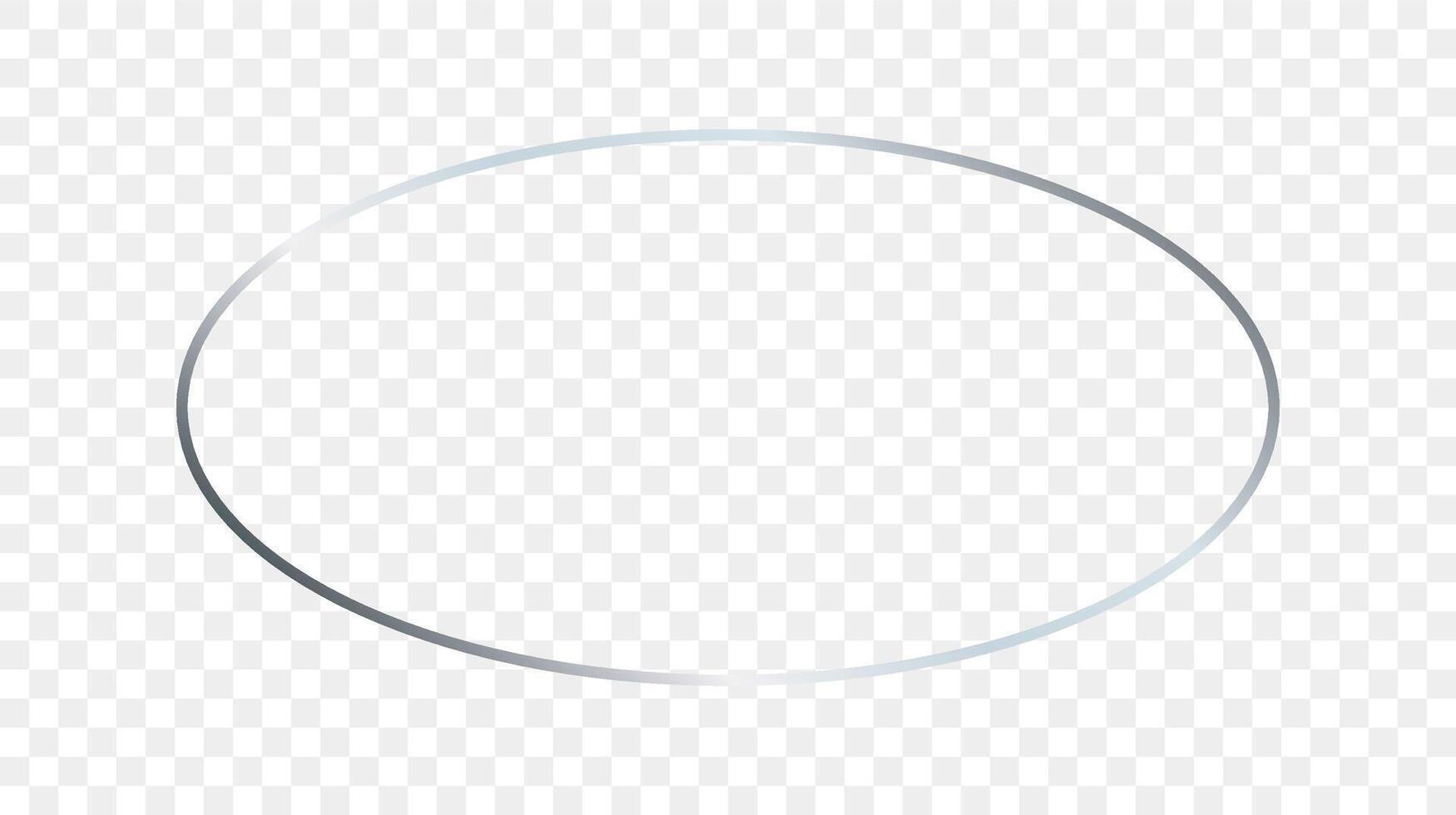 Silver glowing oval shape frame vector
