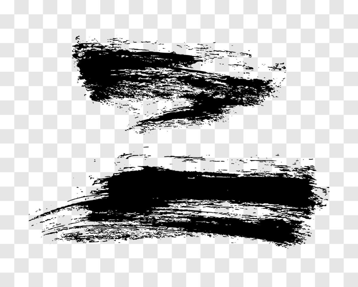 Set of black hand drawn brush strokes vector