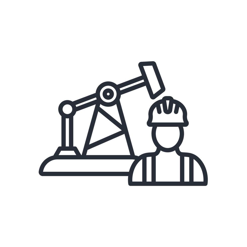 petroleum engineer icon. .Editable stroke.linear style sign for use web design,logo.Symbol illustration. vector