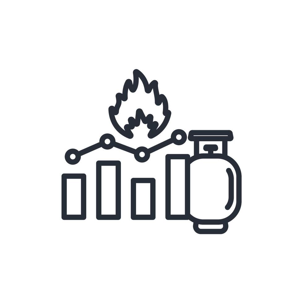 price increase icon. .Editable stroke.linear style sign for use web design,logo.Symbol illustration. vector