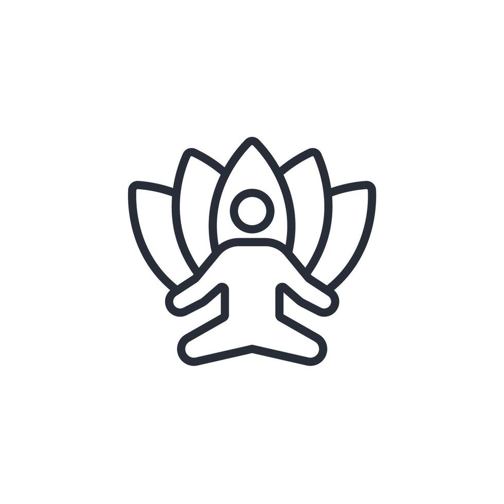 meditation icon. .Editable stroke.linear style sign for use web design,logo.Symbol illustration. vector