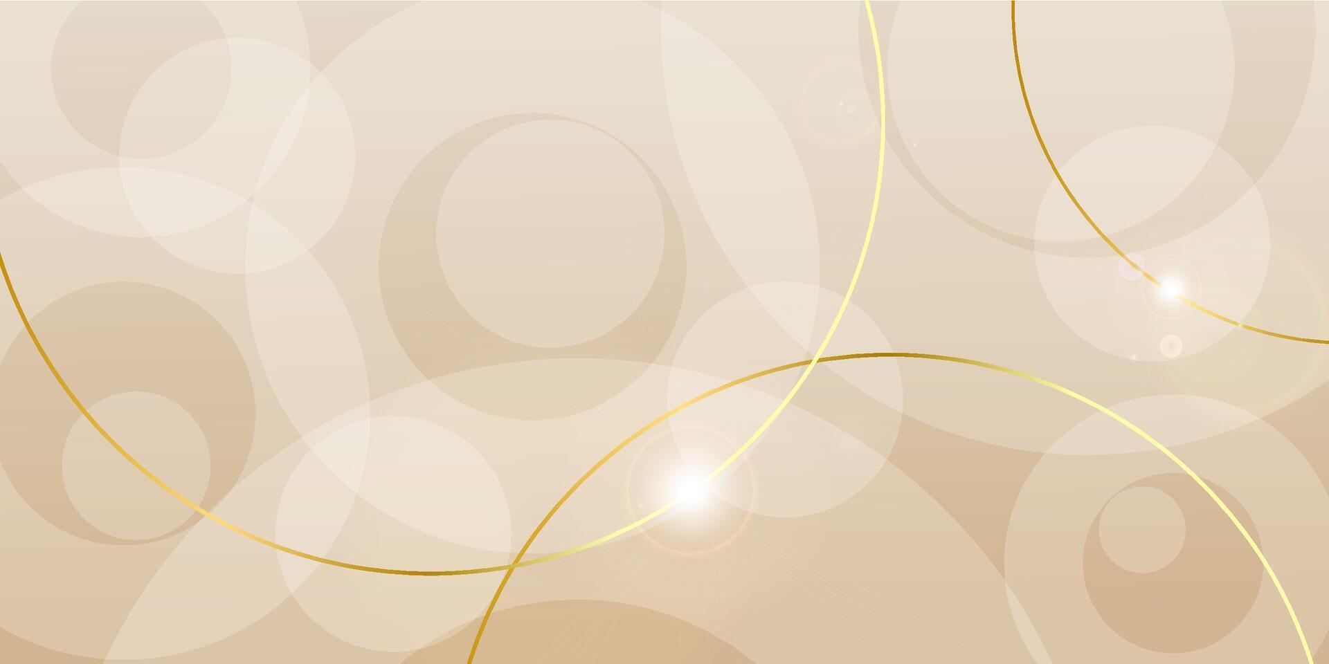 Nude tan gradient background with golden lines to create a trendy cover. Beige texture for web design. vector