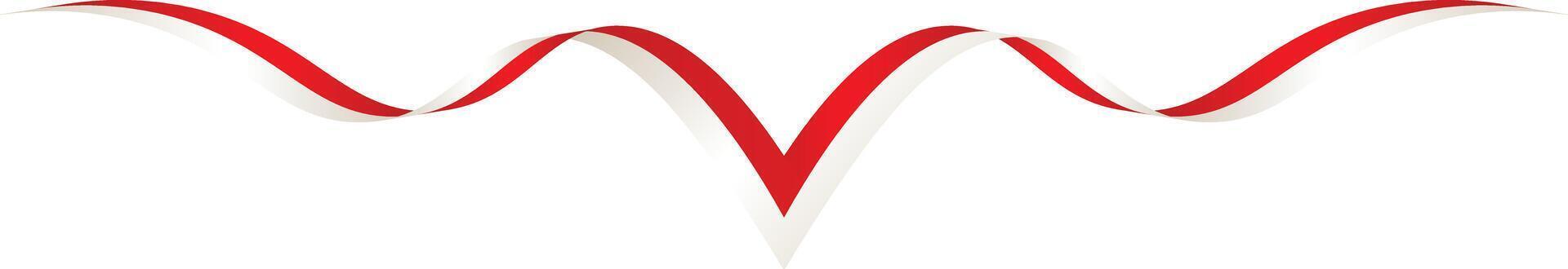 Red and White Ribbon of the Indonesian Flag vector