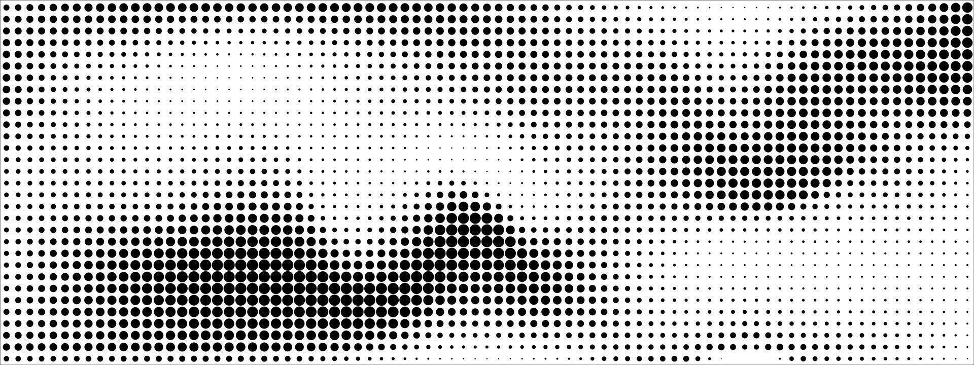 Halftone monochrome wave pattern. Pop art dotted texture. Retro random pixelated bg. illustration vector
