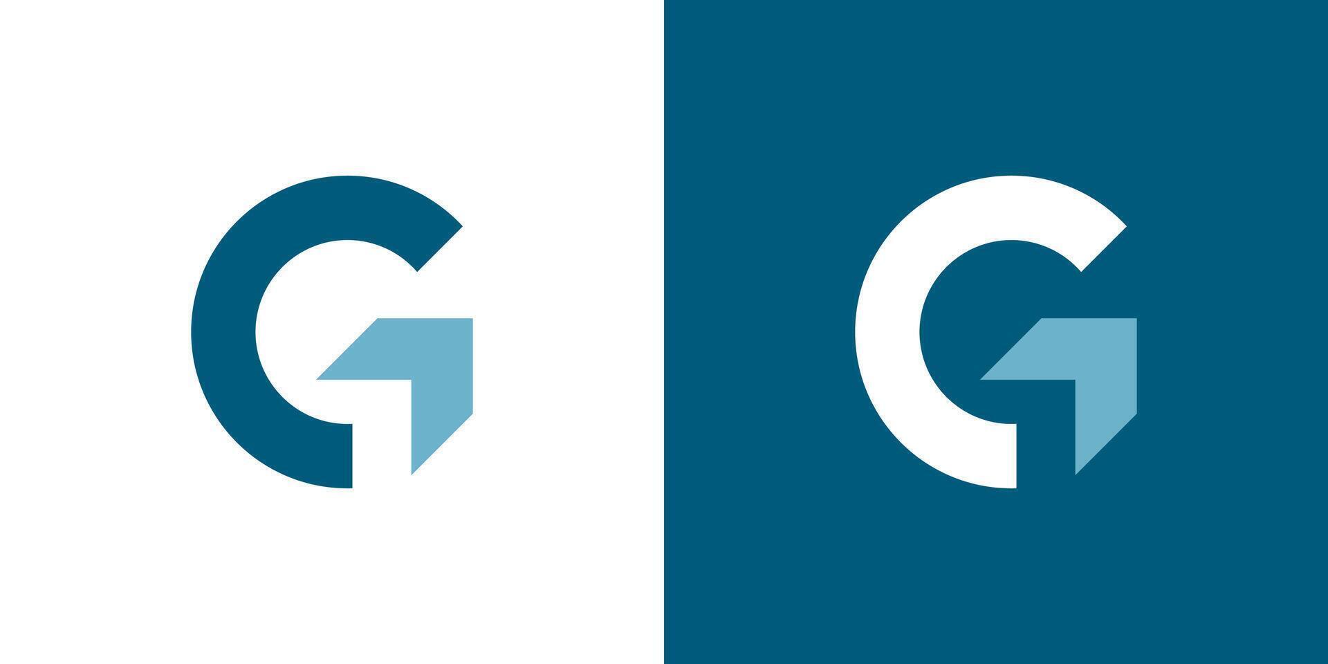 Letter G arrow logo modern symbol abstract circle logotype template vector