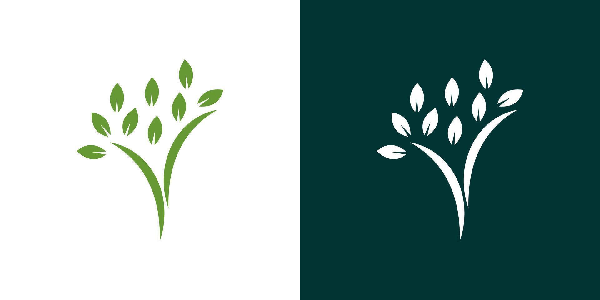 Leaf tree plant icon logo abstract , garden green isolated vector