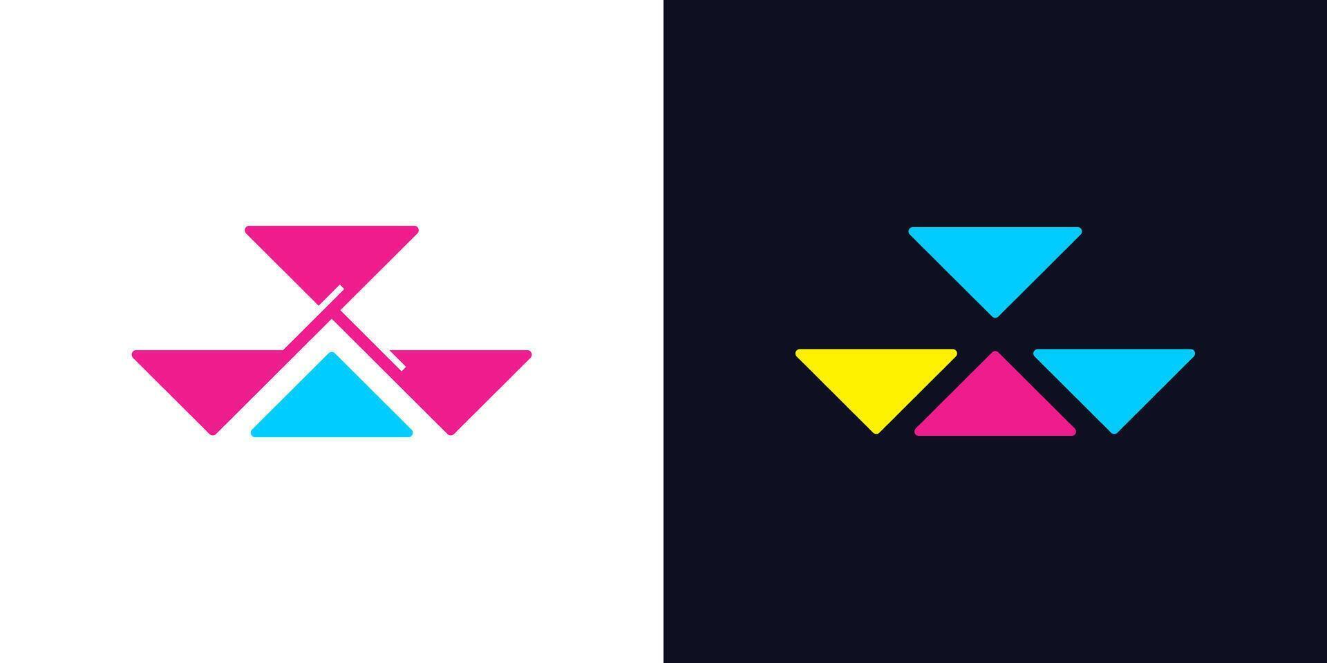 Colorful triangle icon abstract logo , shape color graphic logo design vector
