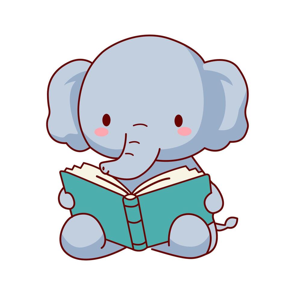 an elephant is reading a book vector