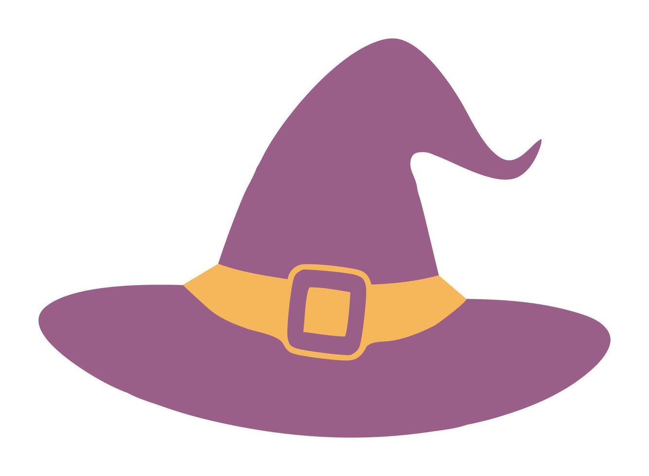 Halloween witch or wizard hat icon, helloween element, logo, illustration. vector