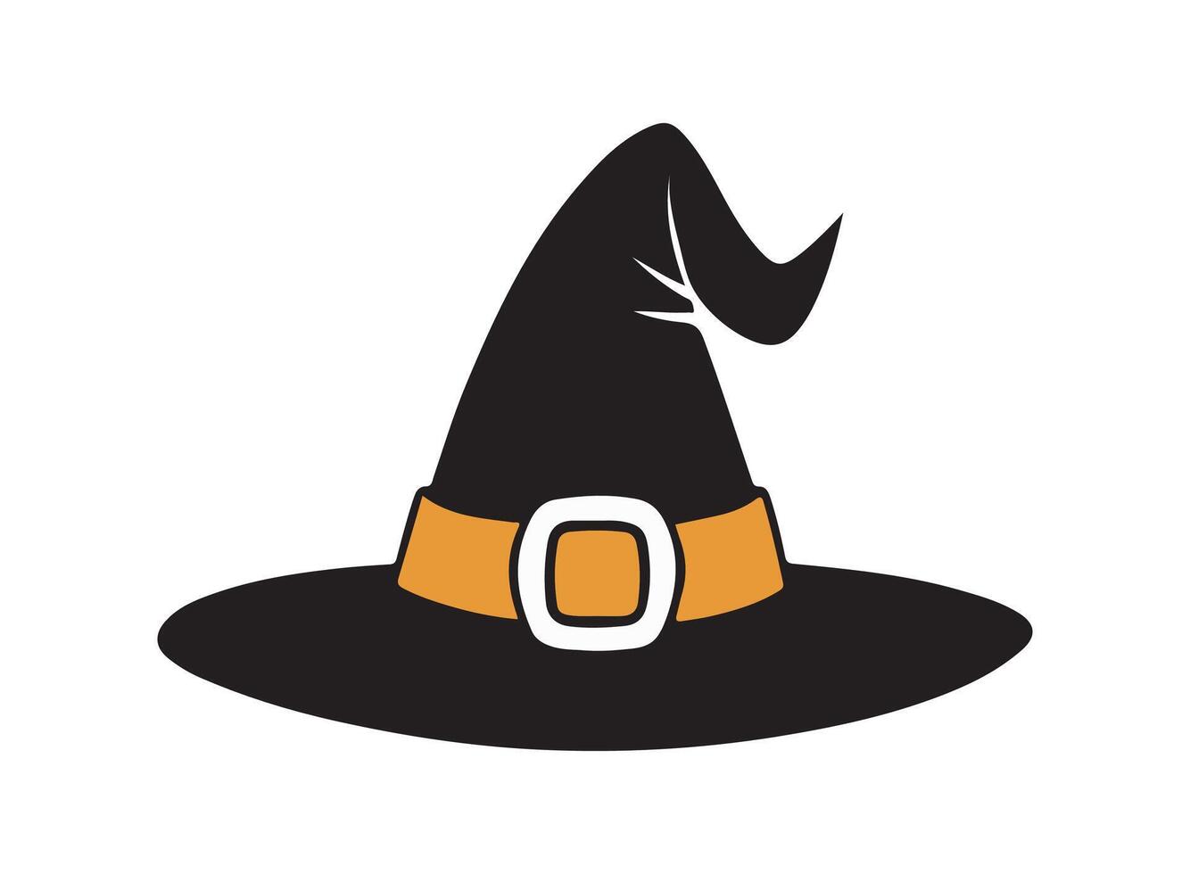 Halloween witch or wizard hat icon. vector