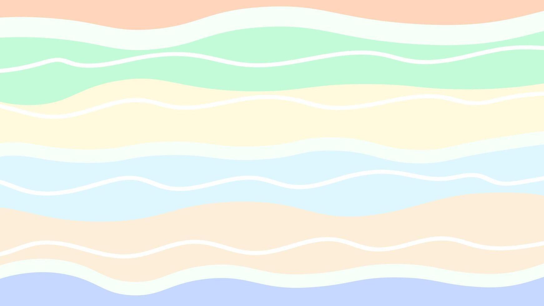 Wavy horizontal stripes background in hand drawn style. Pastel colors. vector