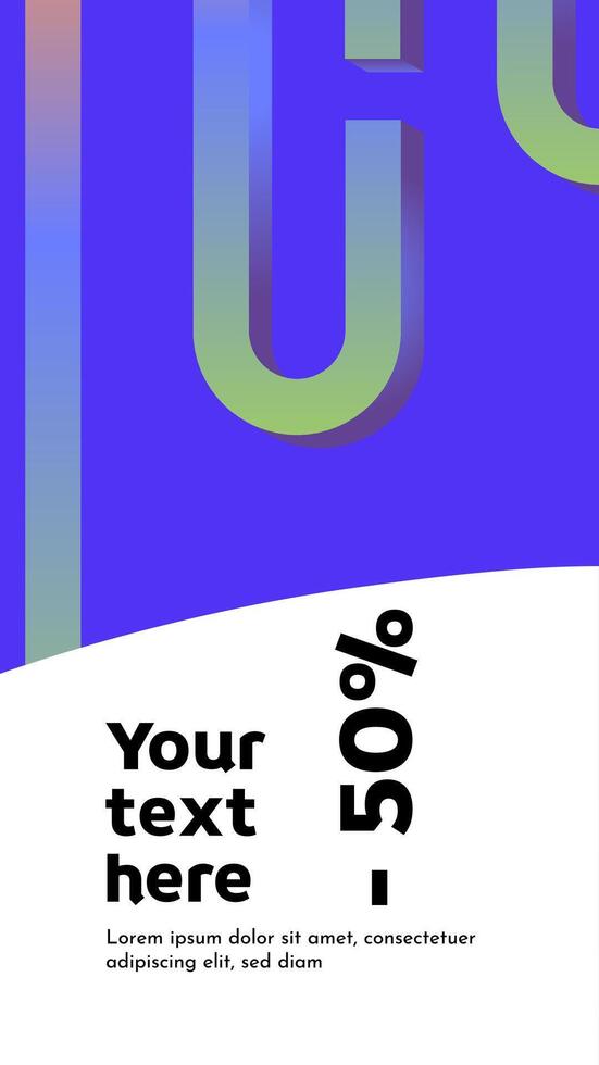 Vertical template story format. Neo brutalism style banner with space for text vector