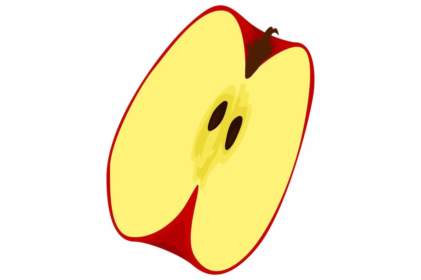 A Slice of Fresh Red Apple vector