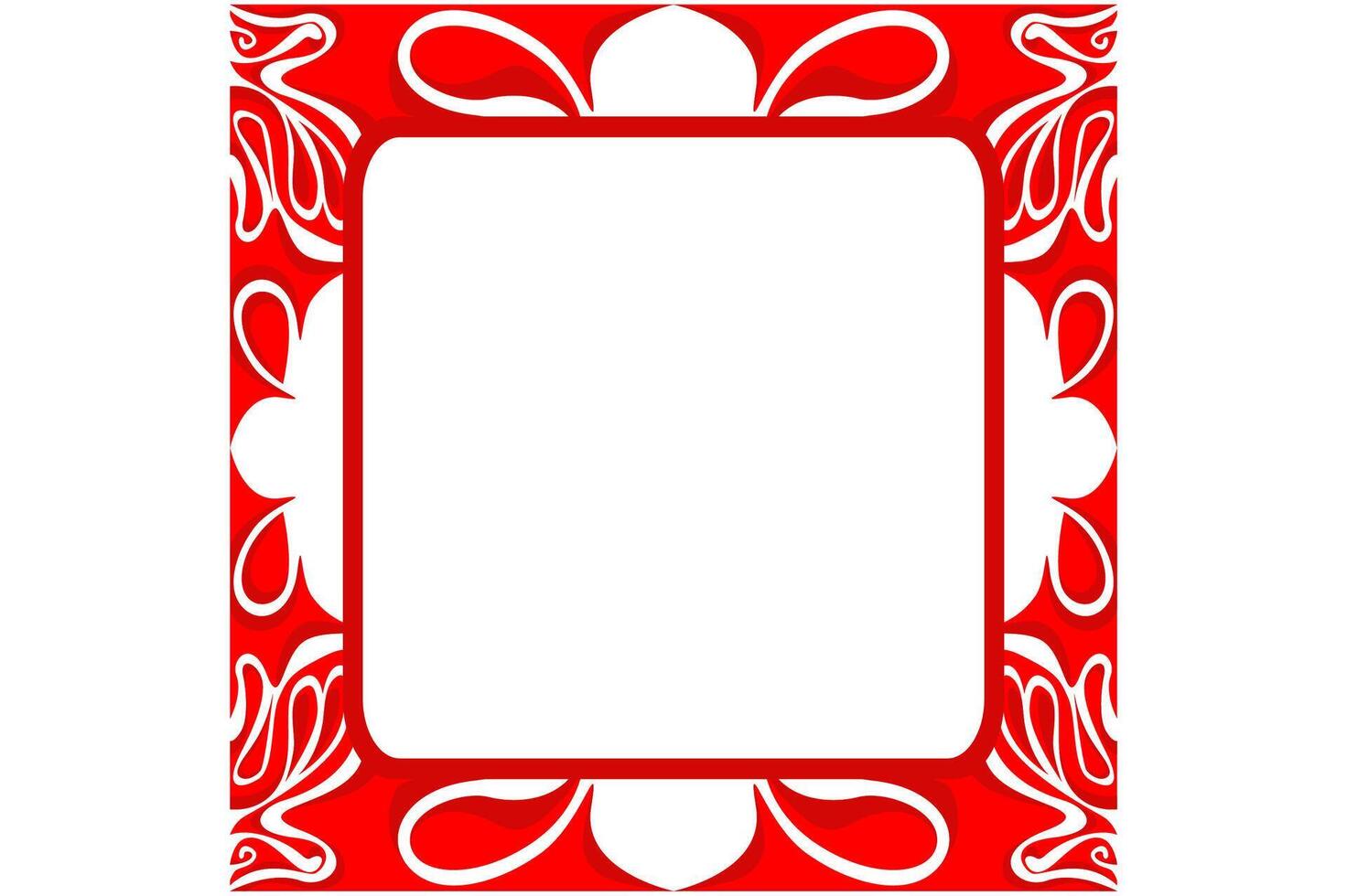 Red Border Frame Ornament Design for Decoration vector
