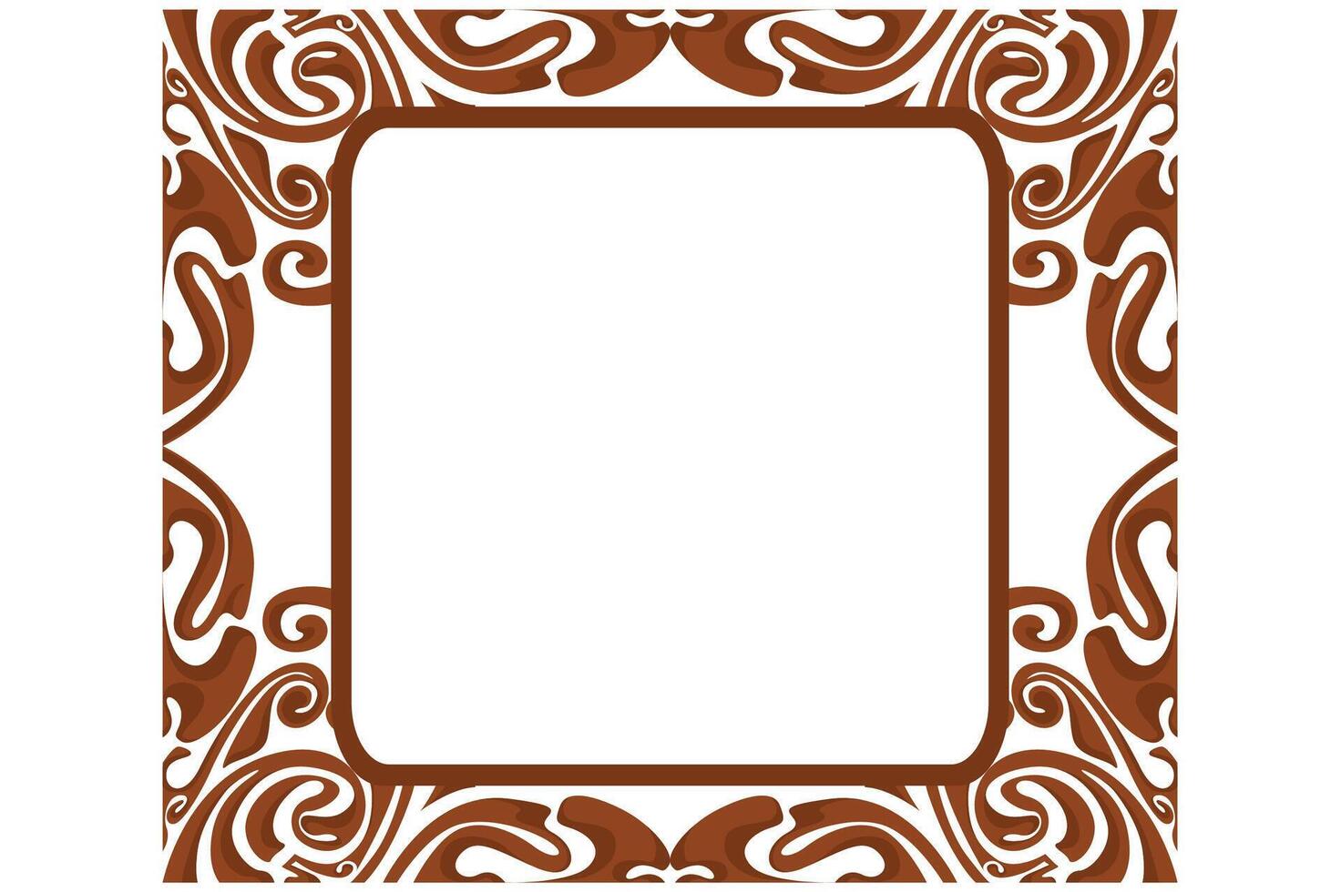 Border Frame Ornament Design with Brown Liquid Theme for Decoration vector