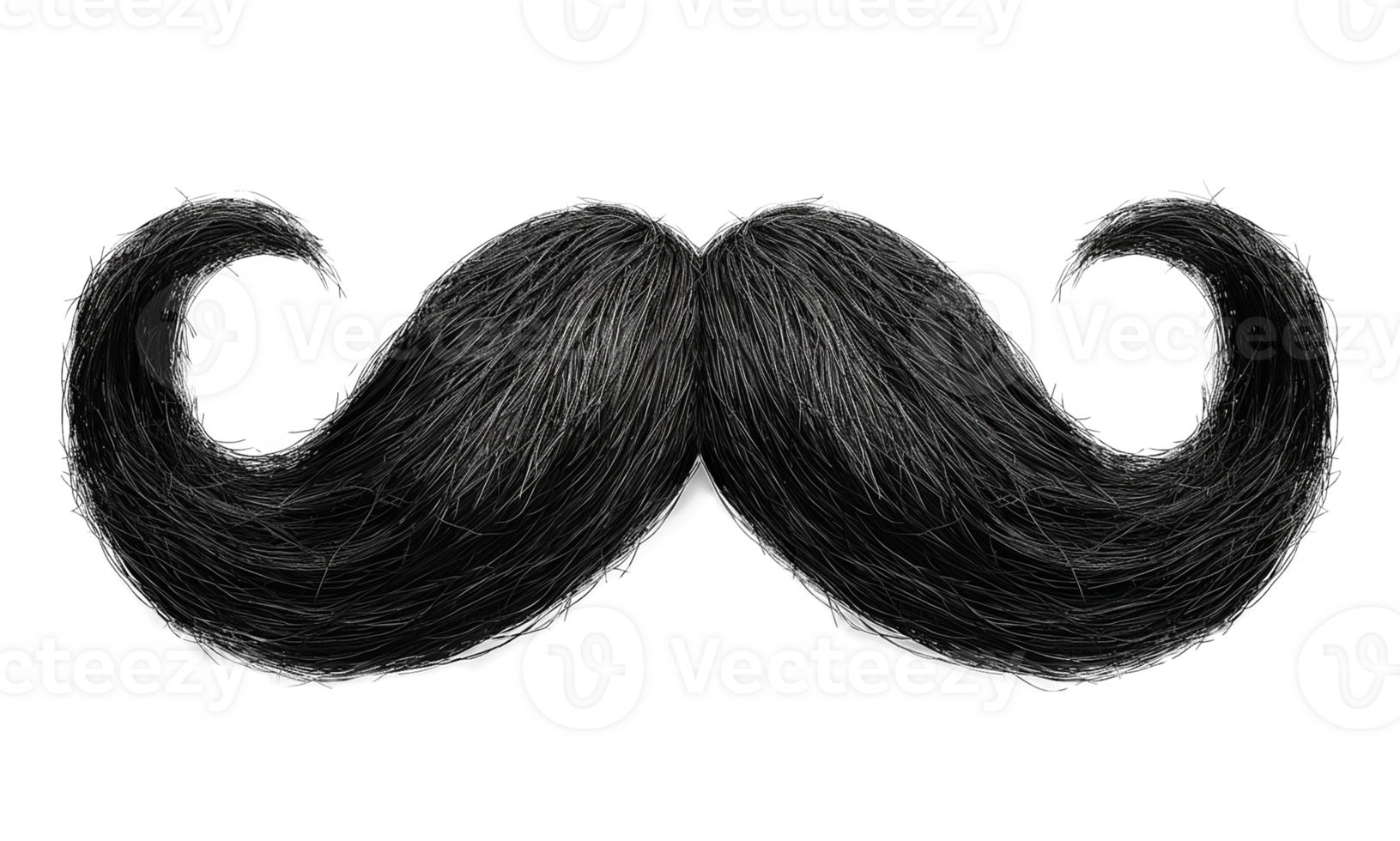 Black moustache isolated on transparent background png
