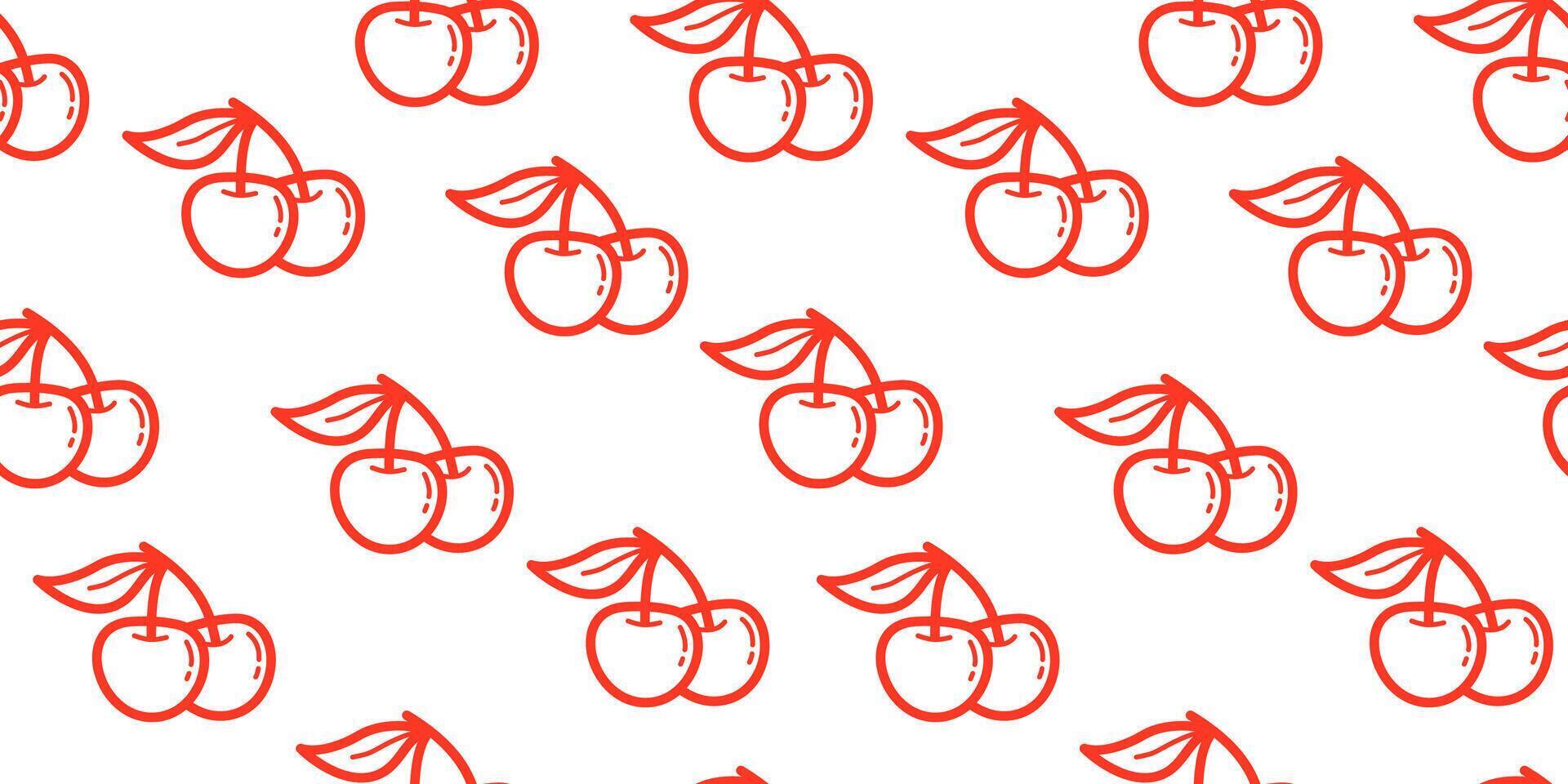 Cherry Fruit Seamless pattern Background. Cherry Fruit Motif Seamless Background. Cherry Fruit Pattern Seamless Design. Seamless Cherry Fruit Pattern Background. vector