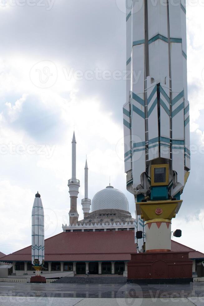 Low angle view of Biq Mosque Central Java or Masjid Agung Jawa Tengah Indonesia. photo