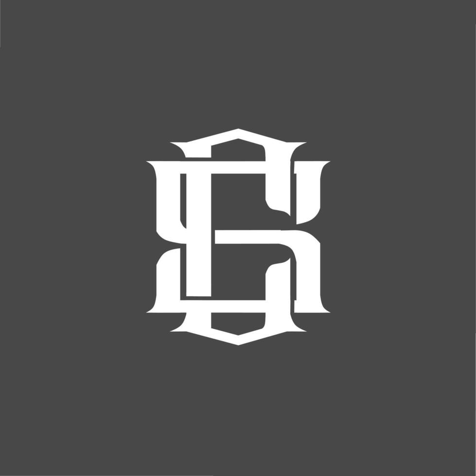 Monogram logo a combination of the letters c and s or the letters s and c vector