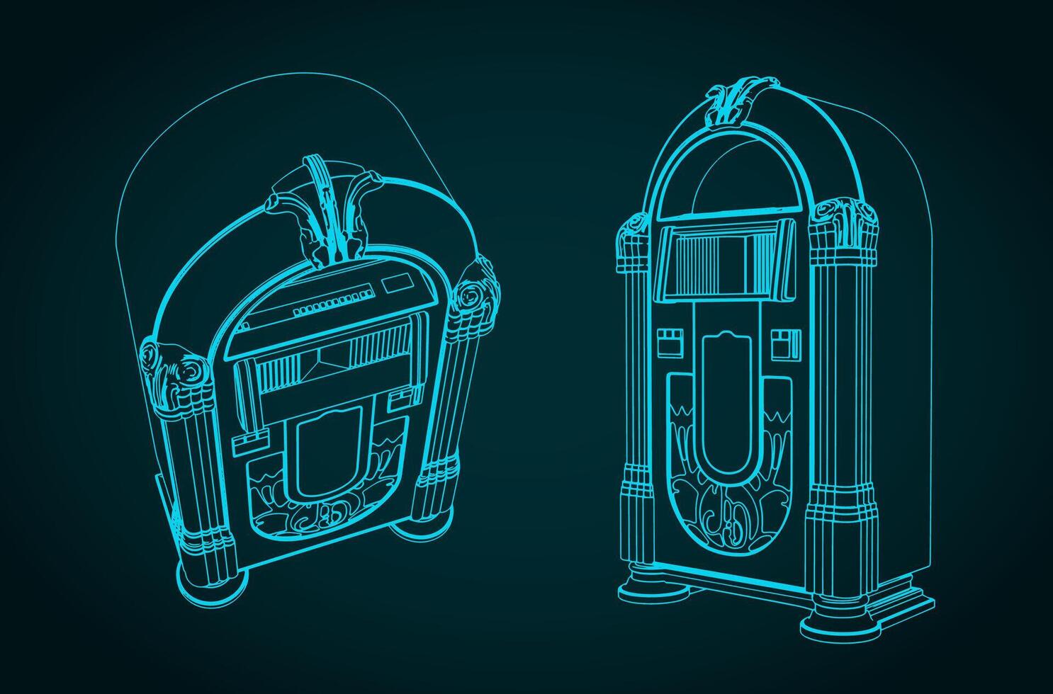 Retro Jukebox illustrations vector