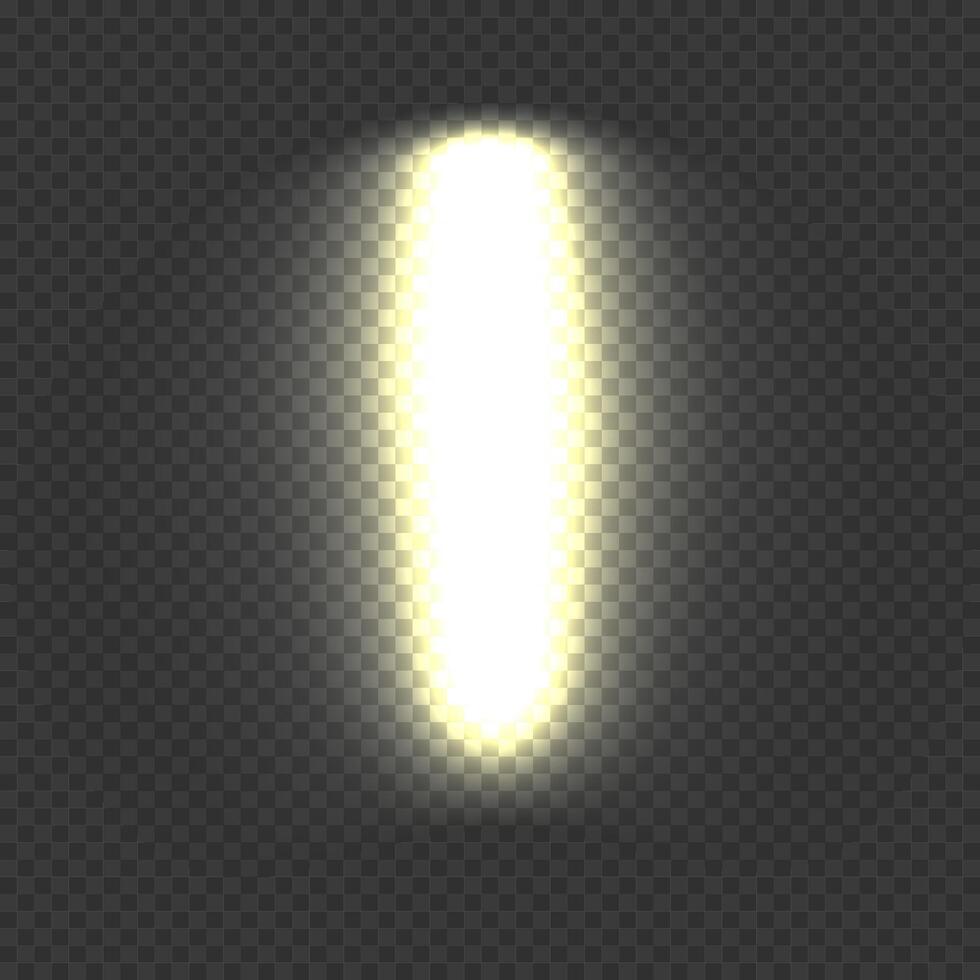Light effect oval. Glare. Flash. Glitter shining star, glowing spark. Light beam, ray. vector