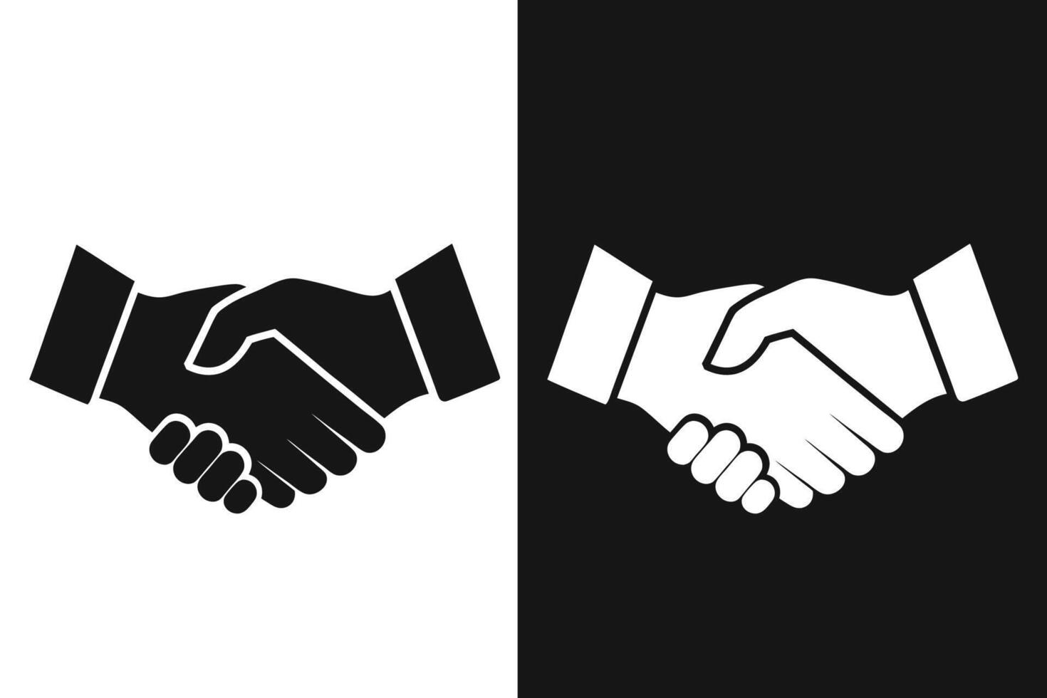 Hand Shake silhouette illustration vector