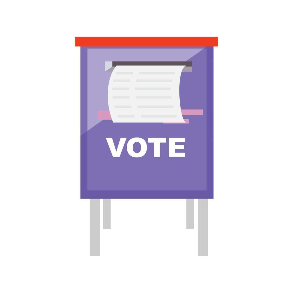 Illustration of a voting paper in a vote box vector