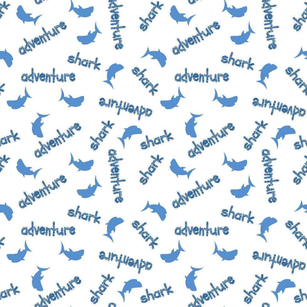 Shark seamless background. For textile, paper, wallpapper vector