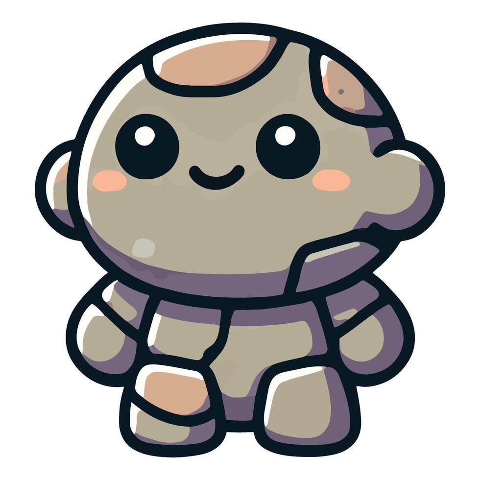 Cute baby golem cartoon style vector