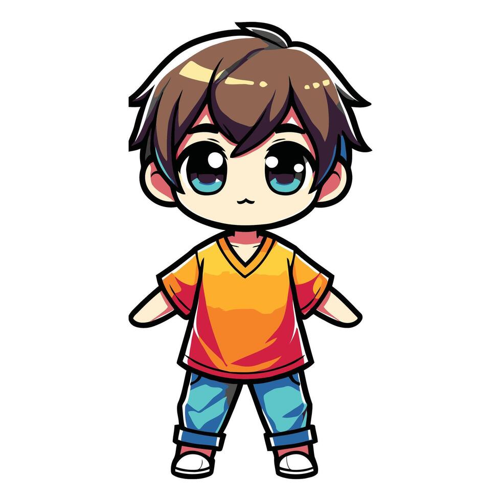 Boys Cartoon Chibi style vector