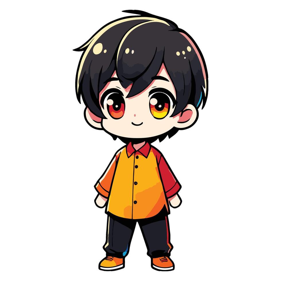 Cool Boys with Orange Uniform vector