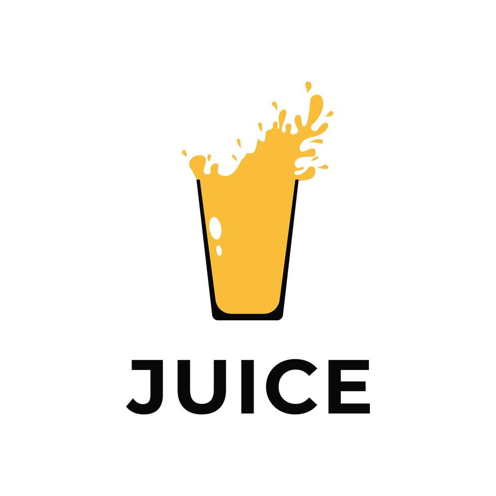 juice drink glass logo design concept idea with splash vector