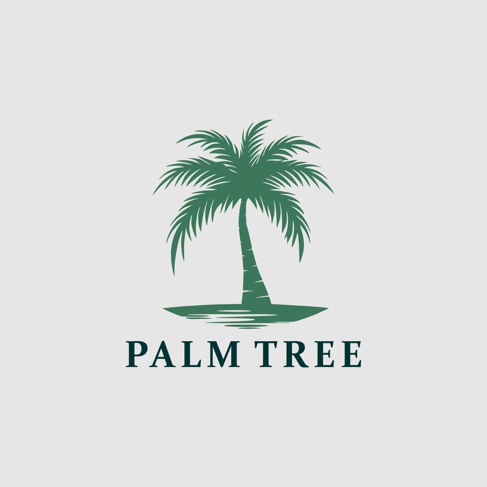 palm tree logo template vector