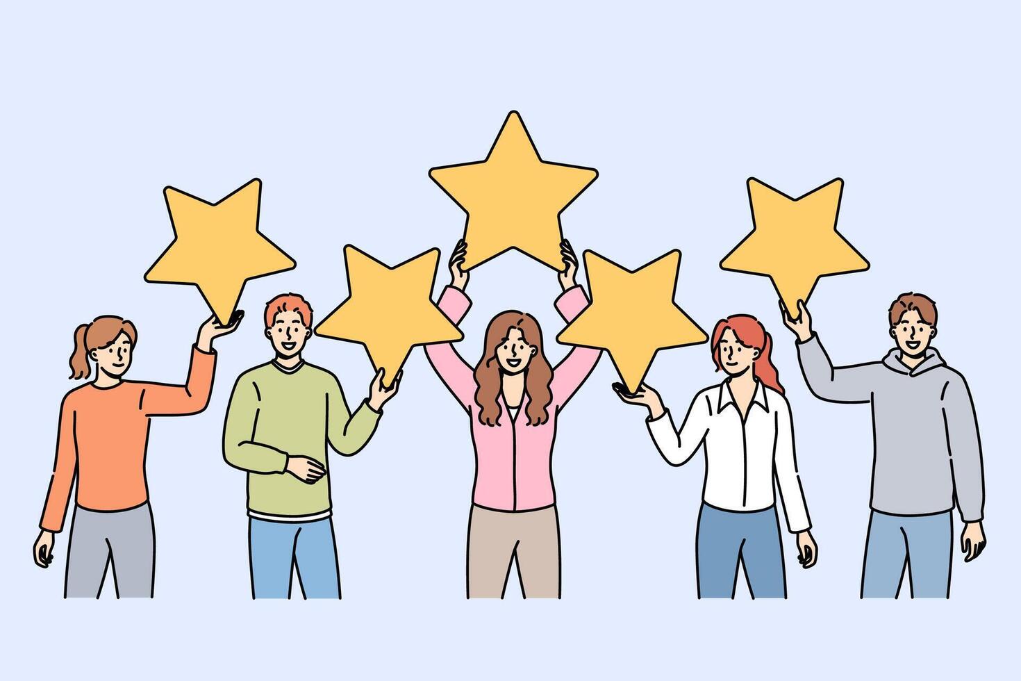 Five-star feedback from people who have used company services and given excellent rating vector