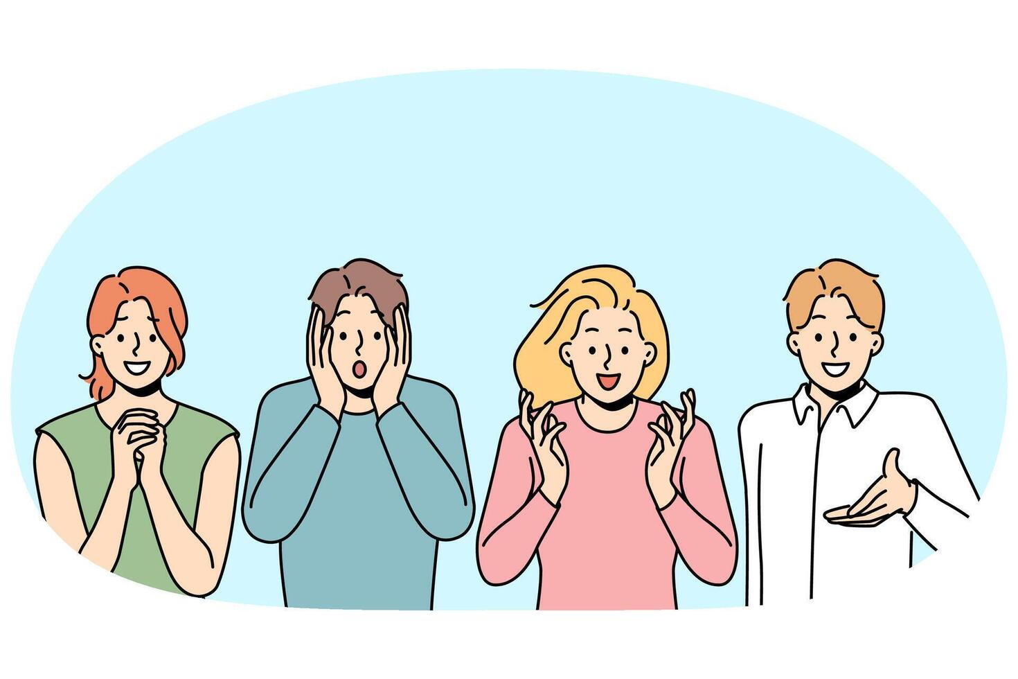 People showing various emotions vector