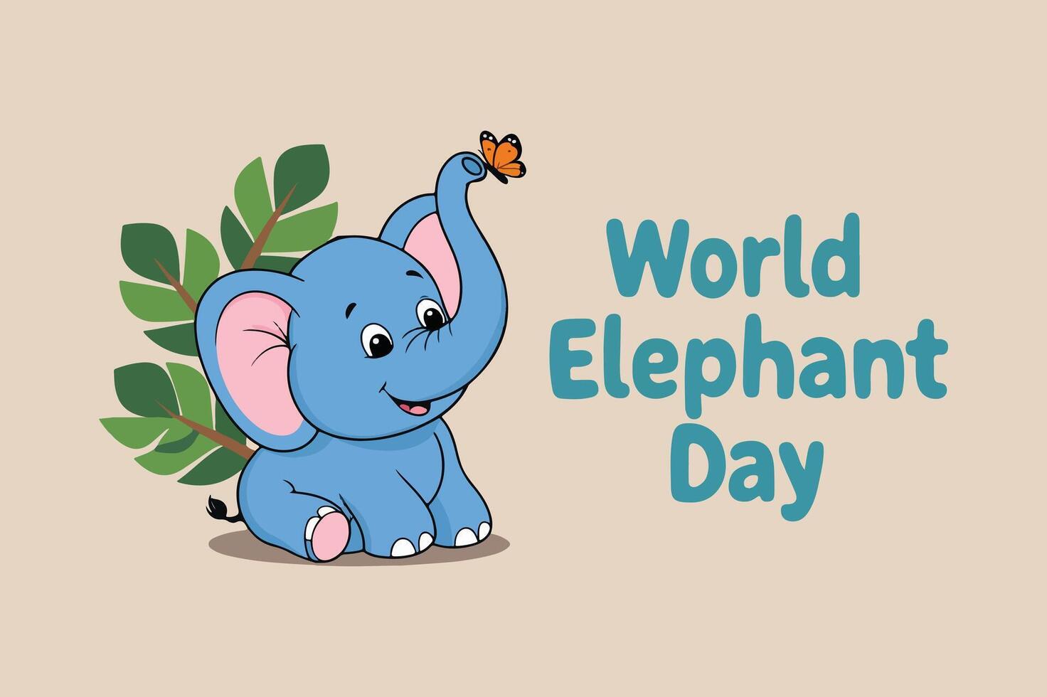 World elephant day illustration vector