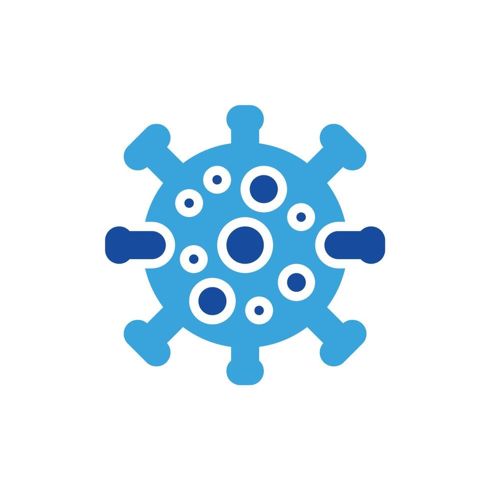 a blue virus icon on a white background vector