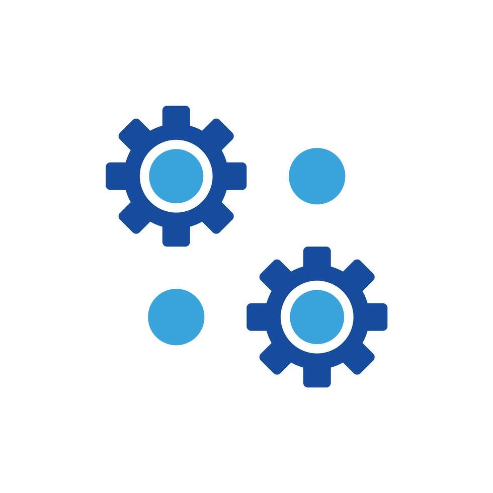 two gears with blue dots on them vector