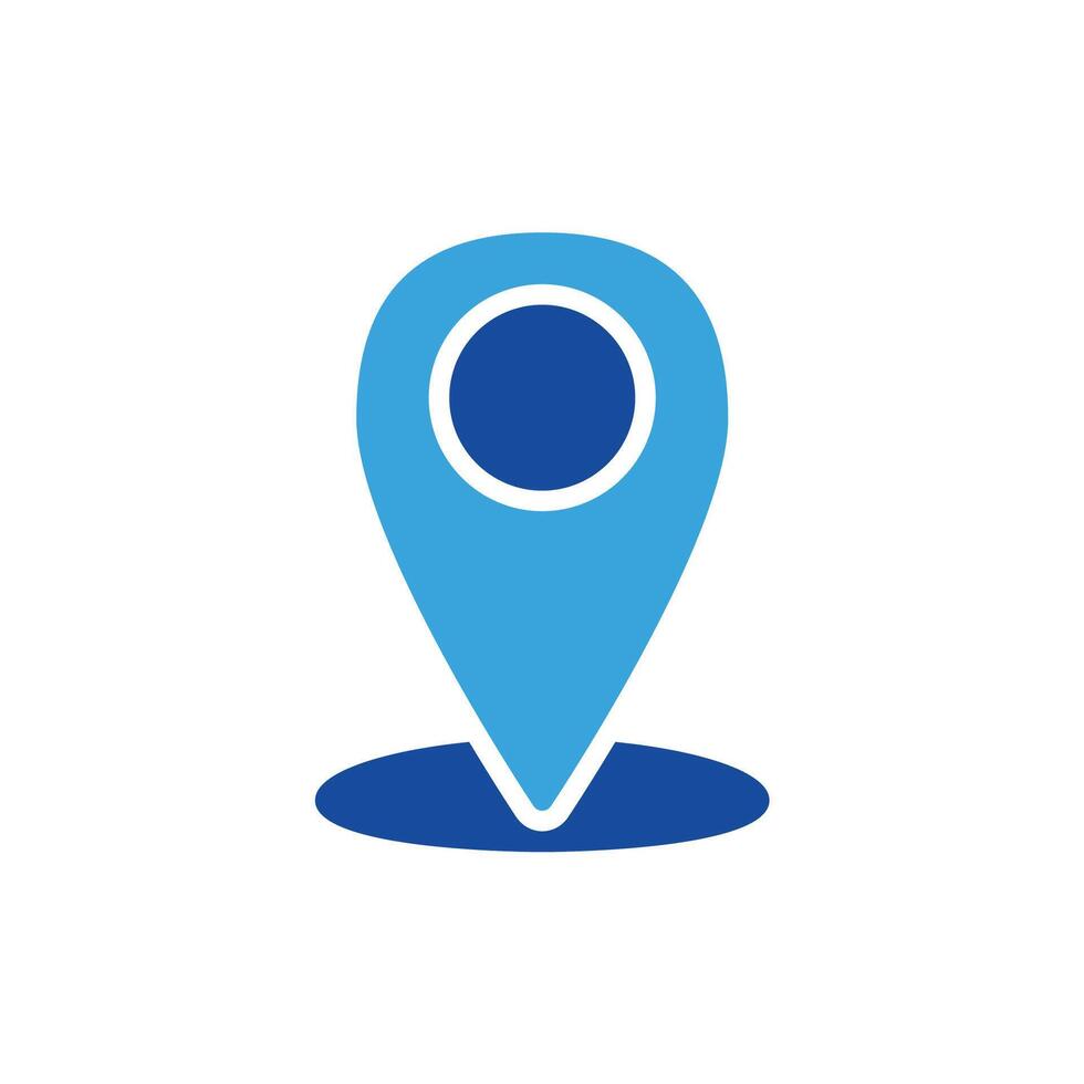 a blue location marker icon on a white background vector