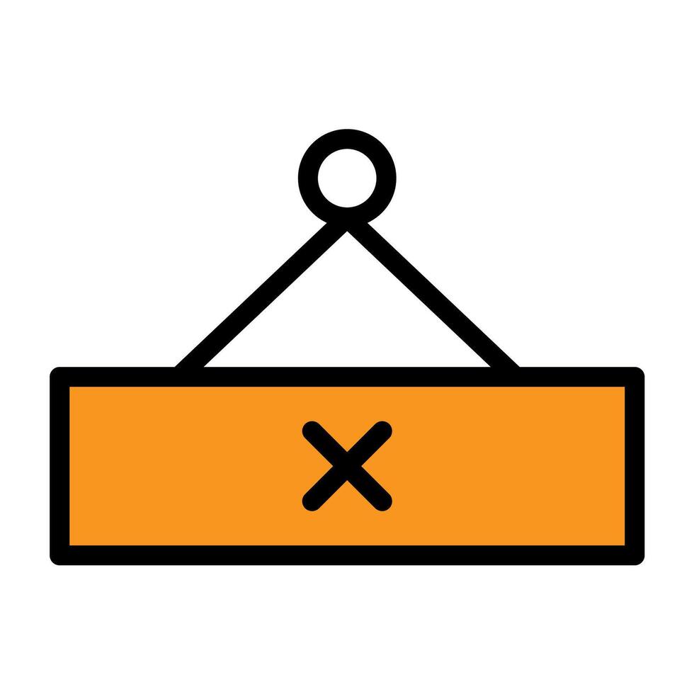 a flat icon of a crane with an x on it vector
