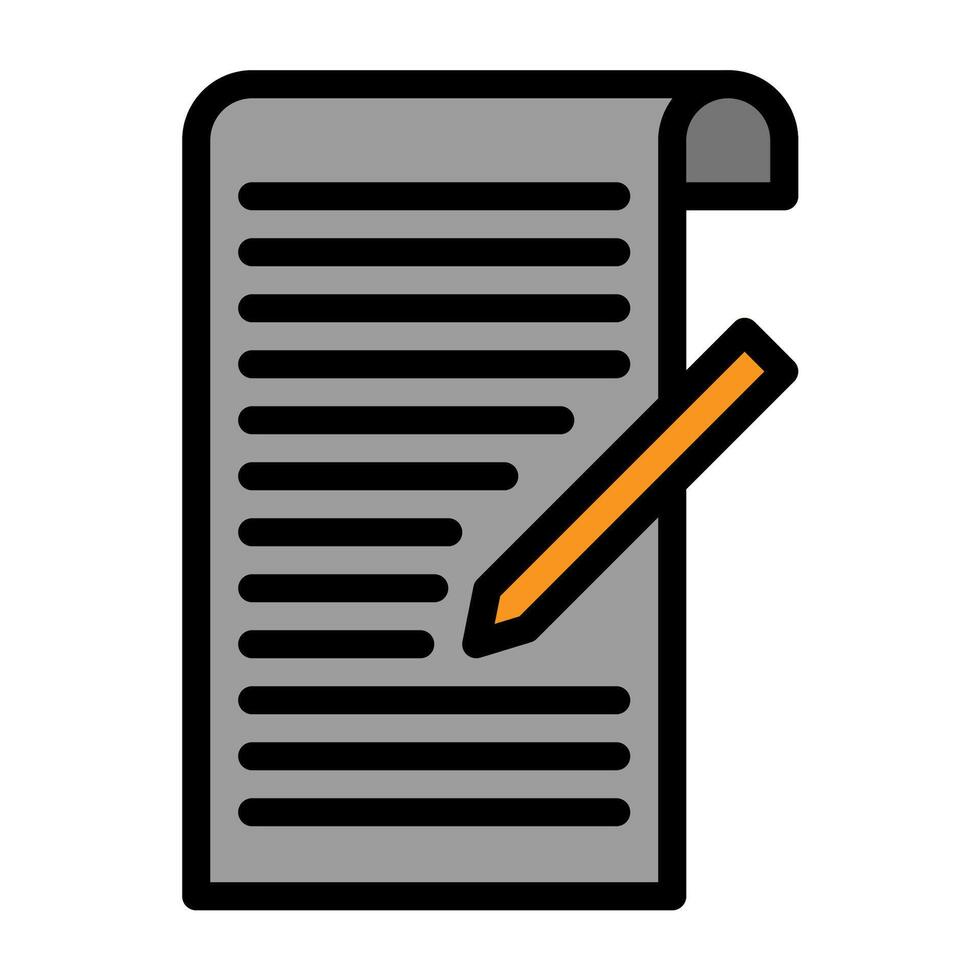 a document with a pencil and a pen on it vector