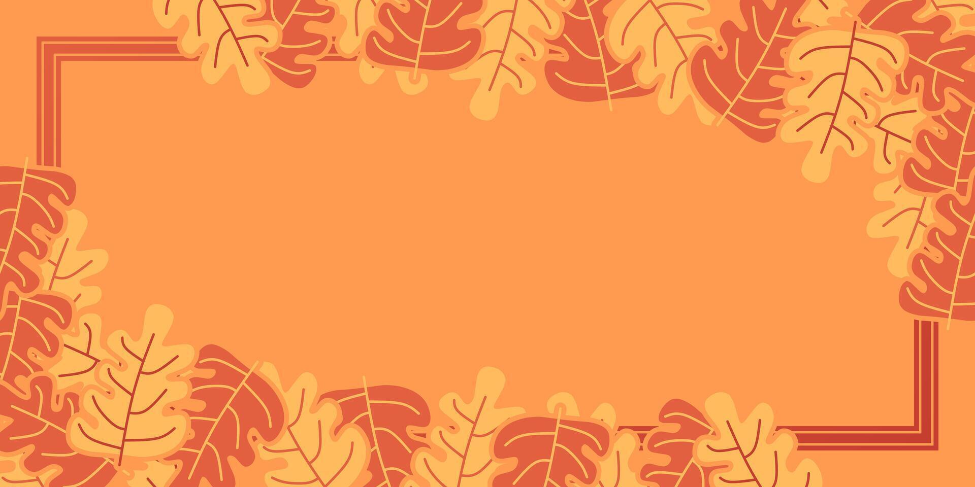 autumn frame abstract floral background with leaves, hand drawing. Creative illustration for poster, cover, greeting, card, promotion. vector