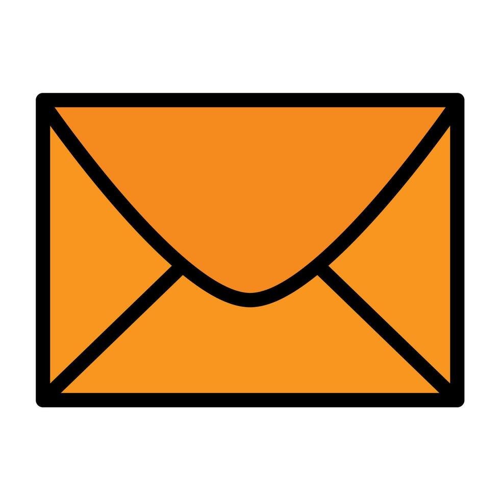 an orange envelope icon on a white background vector