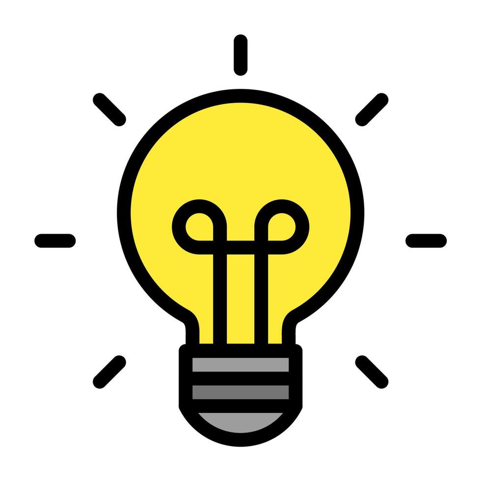 a light bulb with a black and yellow outline vector