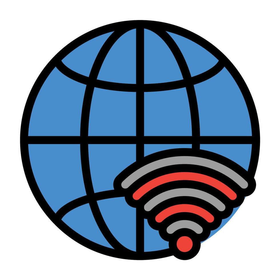wifi globe icon vector
