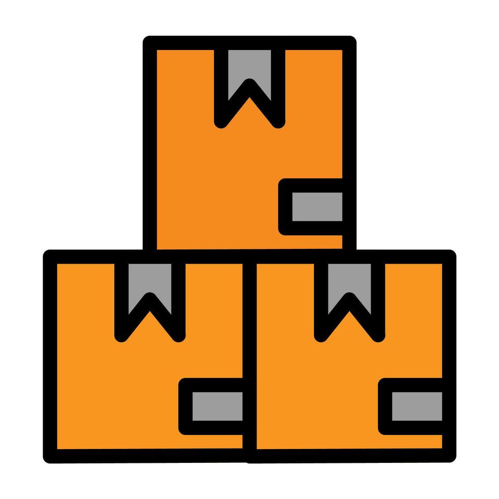 a stack of boxes with a gray and orange color vector