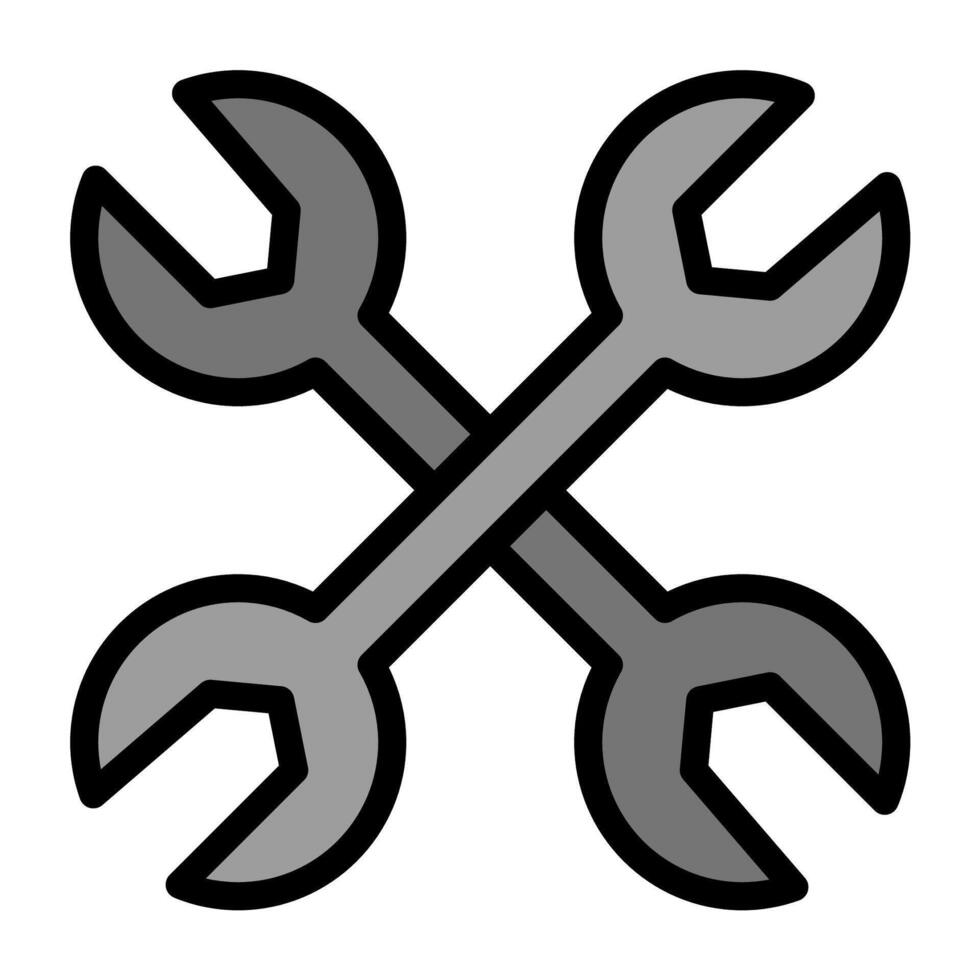 a wrench crossed over two crossed wrenches icon vector
